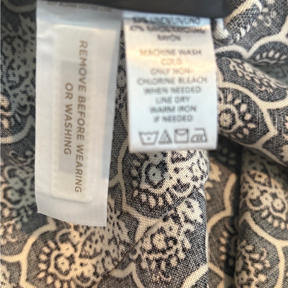 NWOT Loft Black & Cream Boho Style Mini Career Skirt Size 10 - Picture 6 of 7